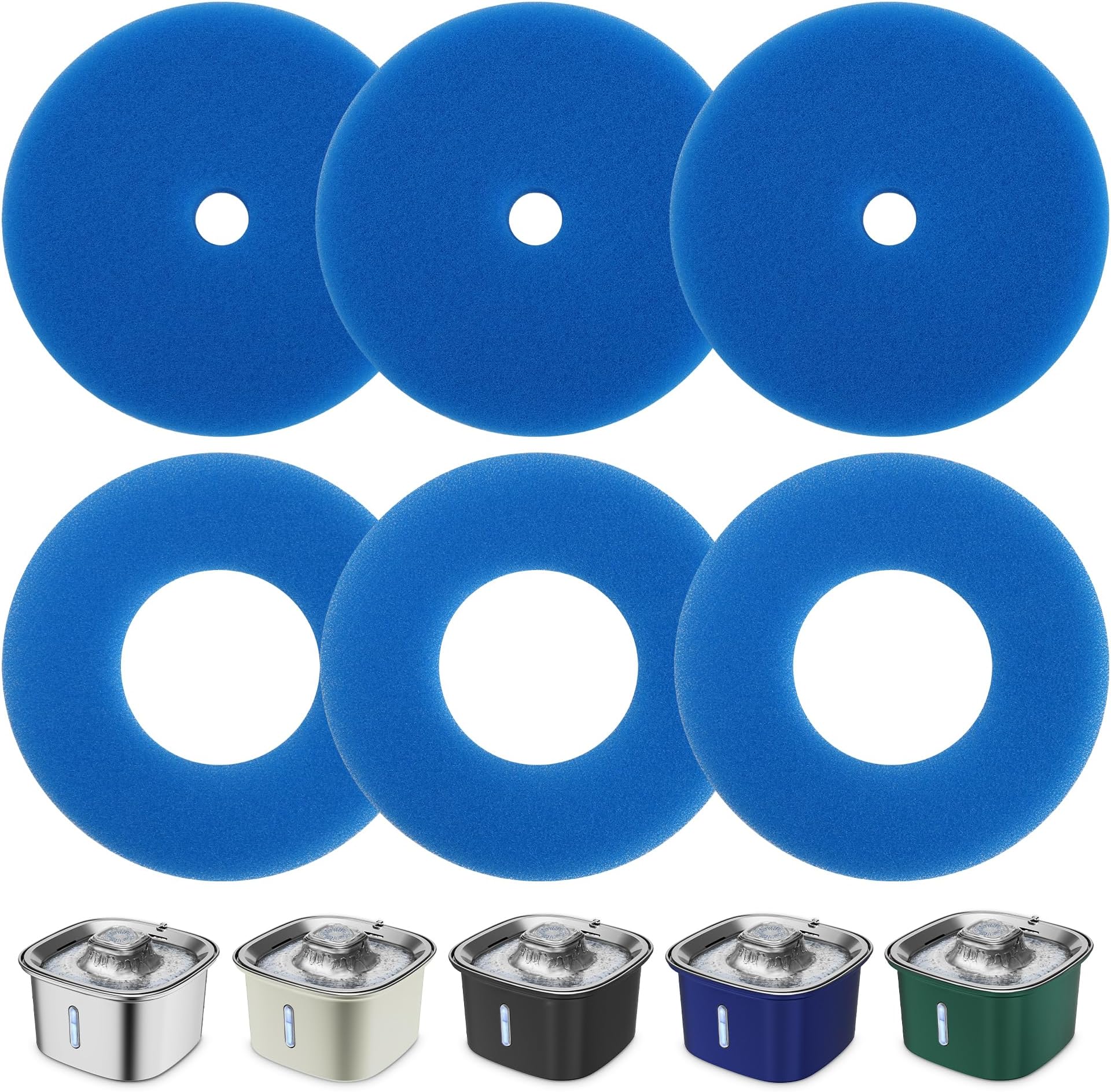 UPSKY 6 Pack Cat Water Fountain Replacement Sponge for