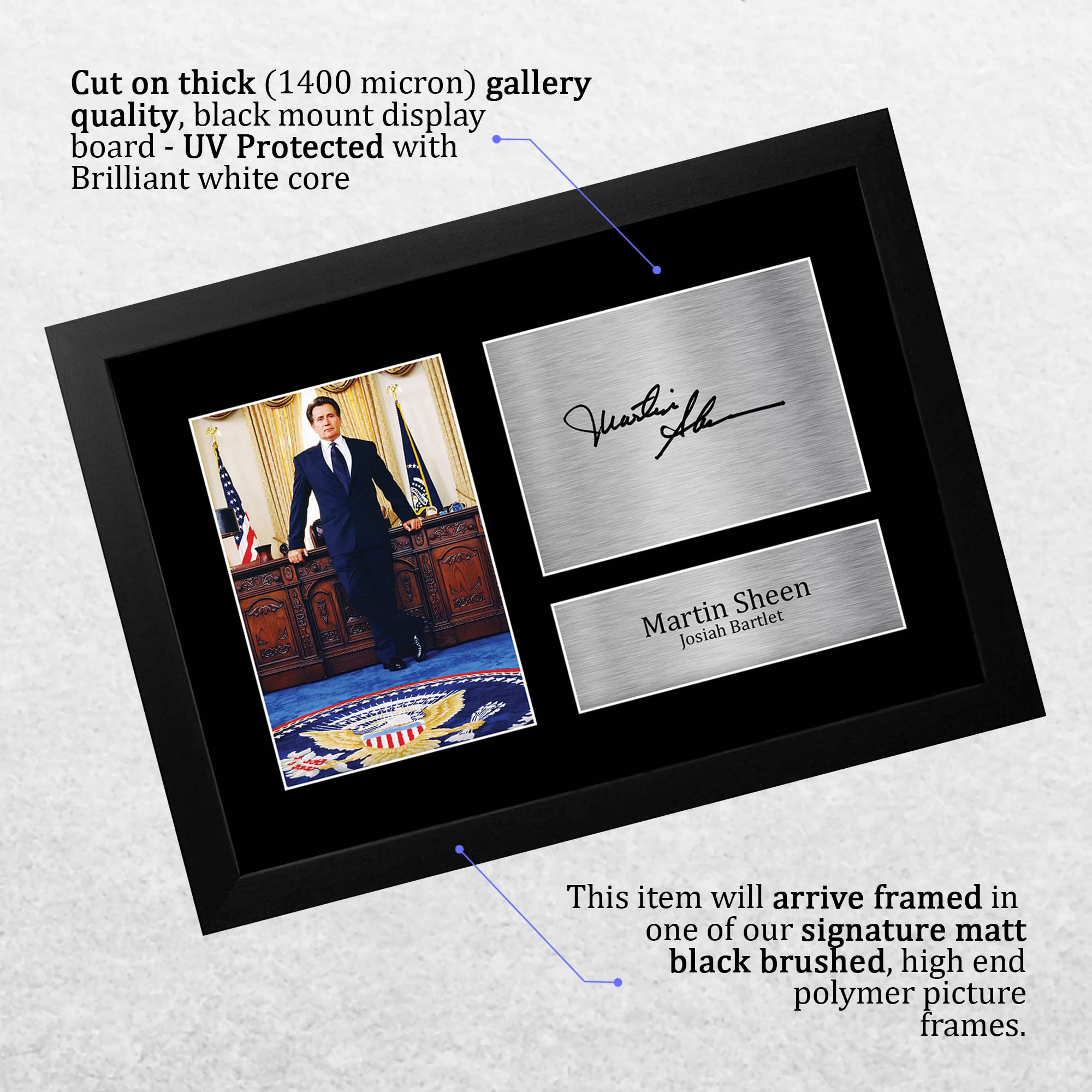 Photo Signée Martin Sheen The West Wing - Format A4 Encadrée - Cadeau Fan Série Télé