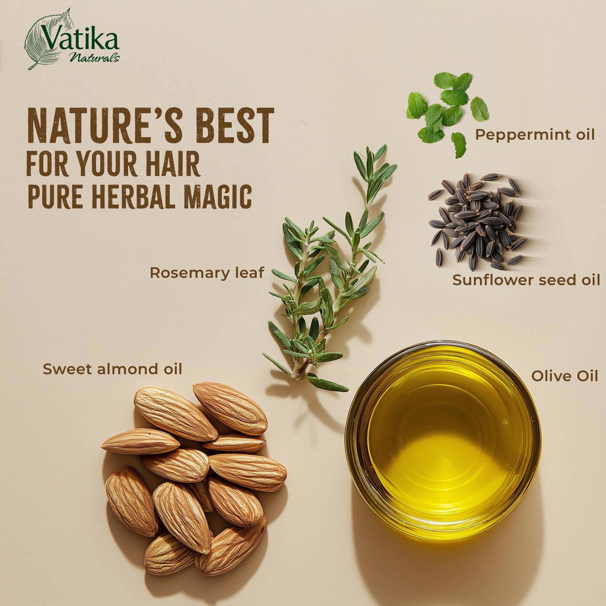 Vatika Naturals Rosemary Hair Oil 100ml - Nourishing Hair Oil with Sunflower, Olive & Almond Oil, Green, 100 ml (Pack of 1) - Image 4