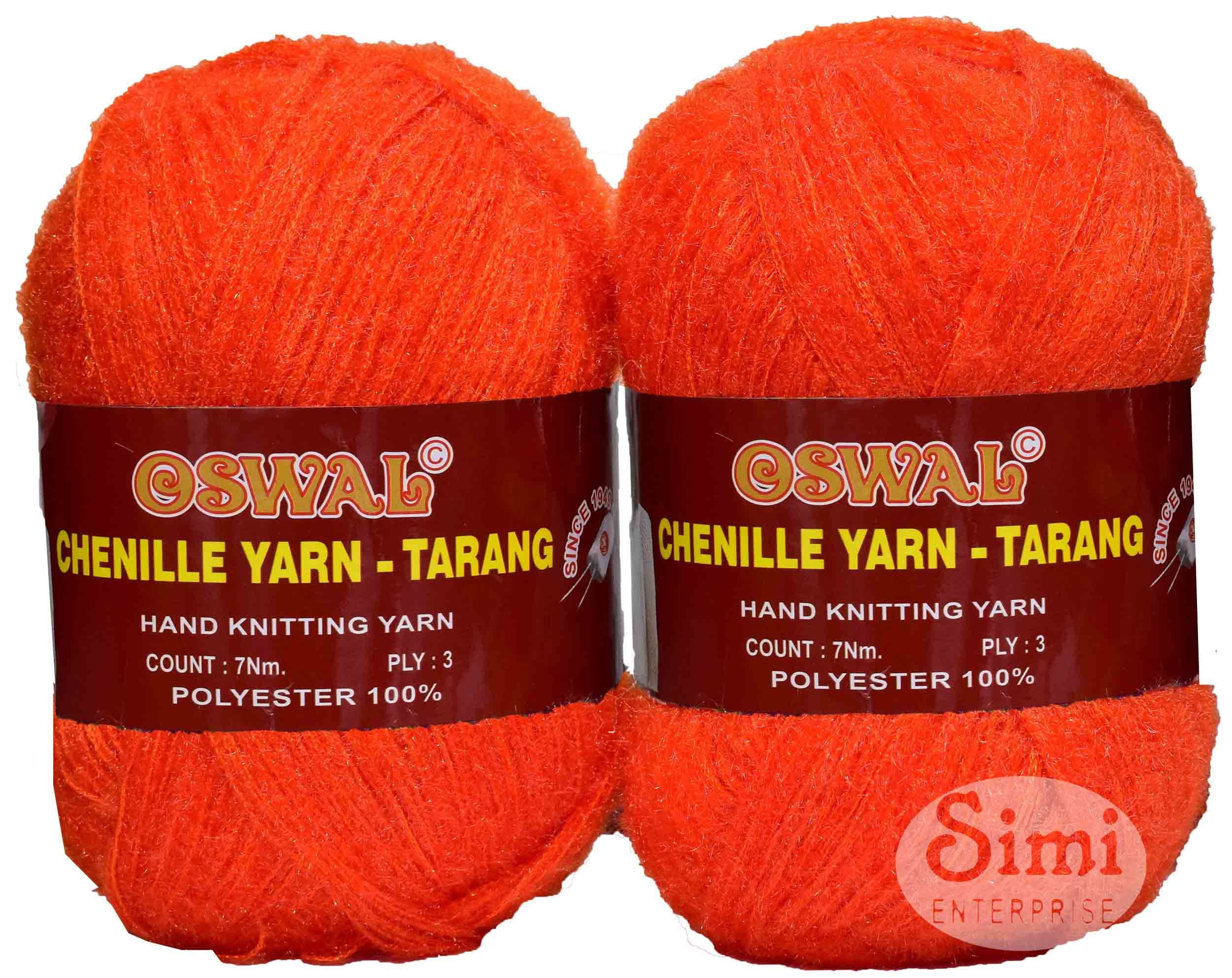OSWAL Knitting Wool Yarn, Soft Fancy Feather Wool Deep Orange 300 GMS Best Used with Knitting Needles, Soft Fancy Wool-BH Art-AFBJ