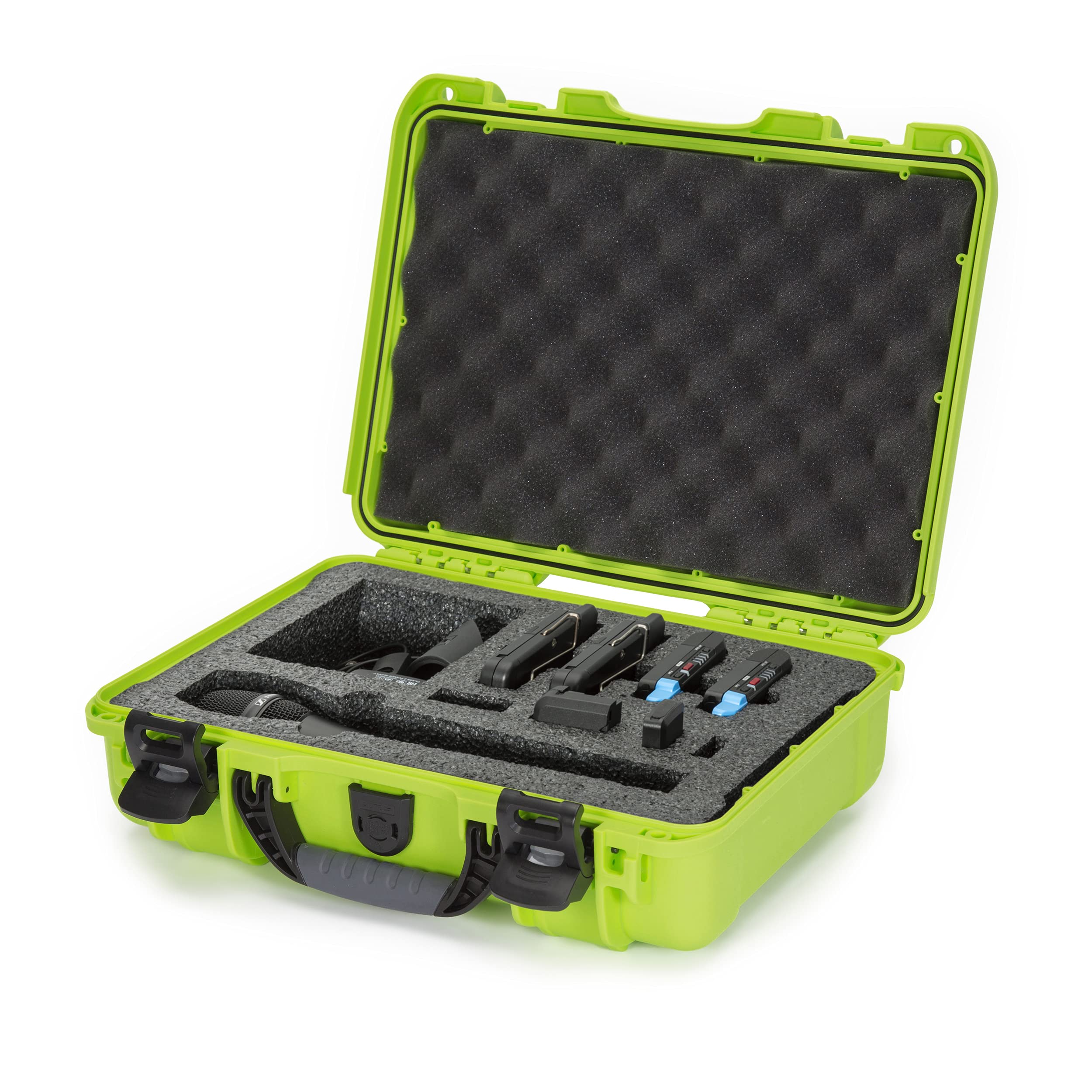 Nanuk 910 Hartschalenkoffer mit Schaumstoffeinsatz für Sennheiser AVX Wireless Mikrofon, wasserdicht, Limettengrün