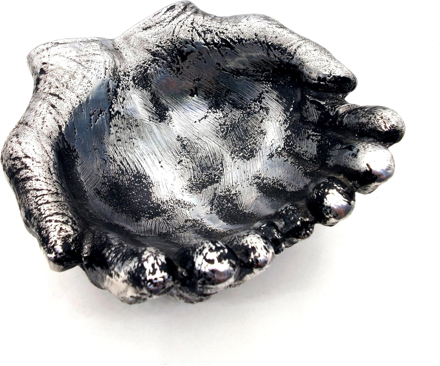 5MOONSUN5 Hands bowl with antique Finish for keys For decorative use Silver Finish, Home Decor Accent Dish Key Bowl for Entryway Table, hand Sculpture Table Art Gifts Decoration