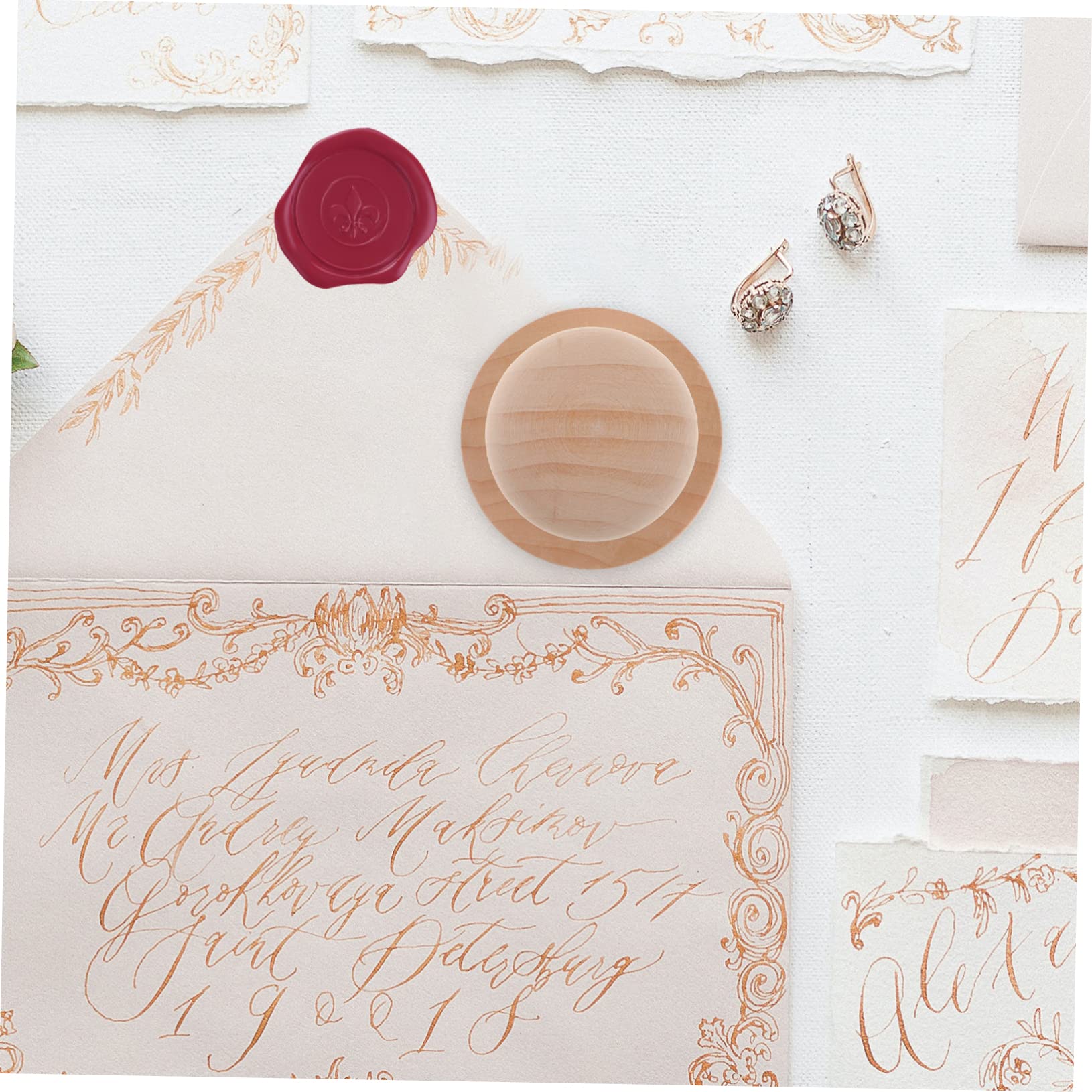 HOMSFOU 2 Sätze Holzstempelgriff Handgefertigte Stempelhalter Für Scrapbooking Und Einladungen Runde Holzgriffe Natürlichem Material Passend Für DIY Projekte Langlebig Und 6 Stück * 2