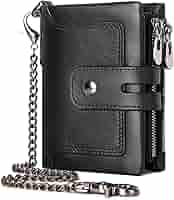 小物 combo closs wallet chain BLK Amazon.com: Wallet with Chain,Genuine Leather Purse RFID