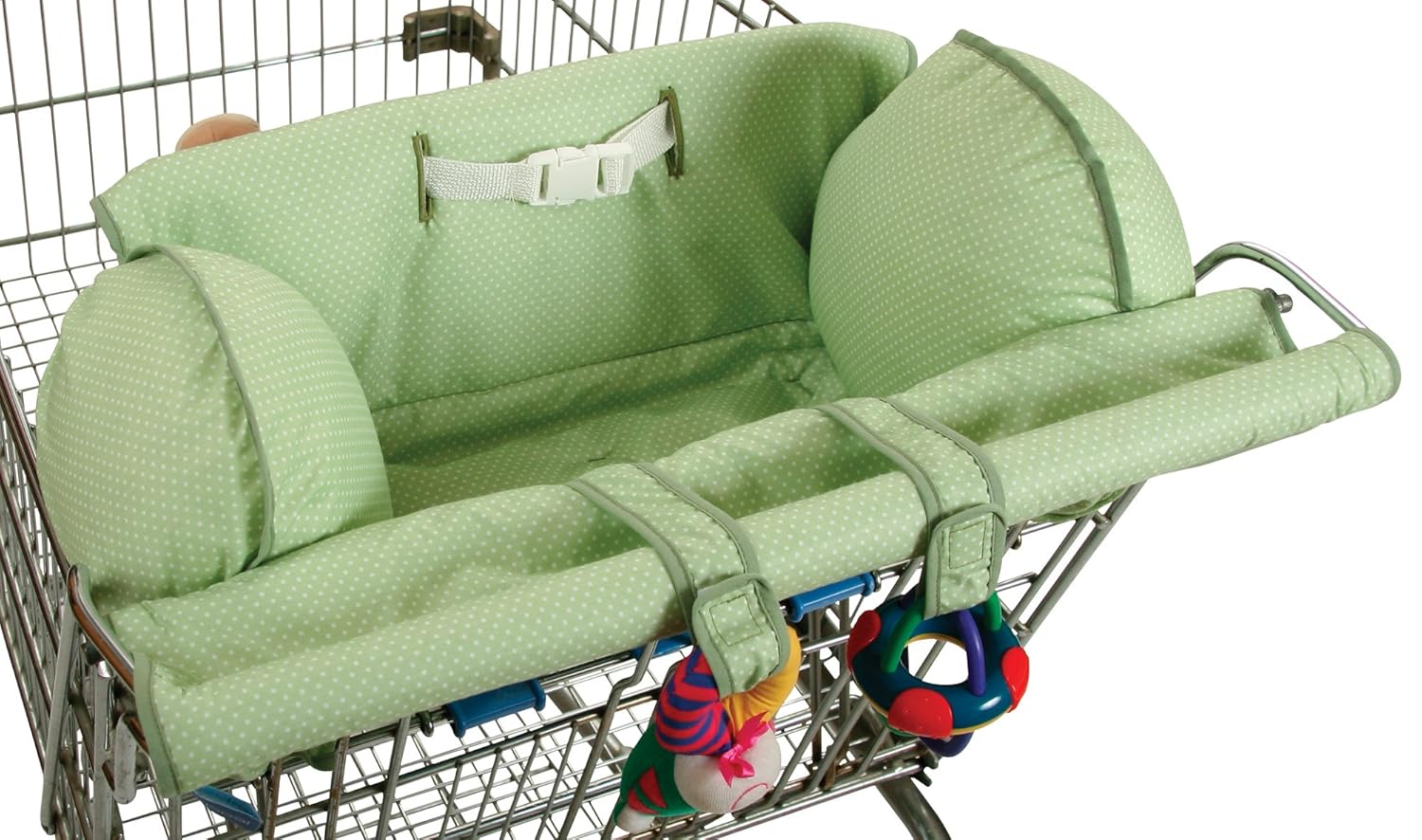 Leachco Prop 'R Shopper Shopping Cart Cover, Green Pin Dot Baby Shopping Cart