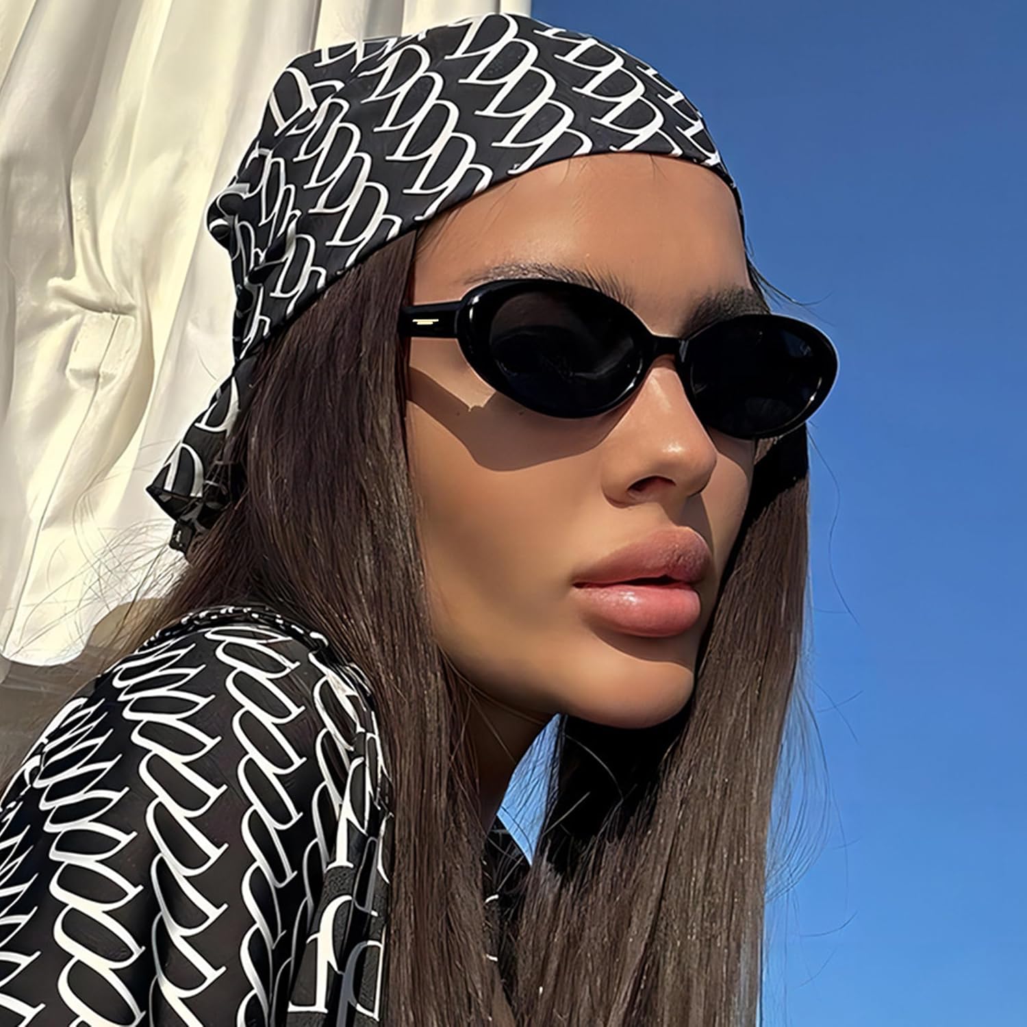 Onrtry Retro Tiny Oval Sunglasses for Women Men Narrow Style 90s Small Sun Glasses - Image 4