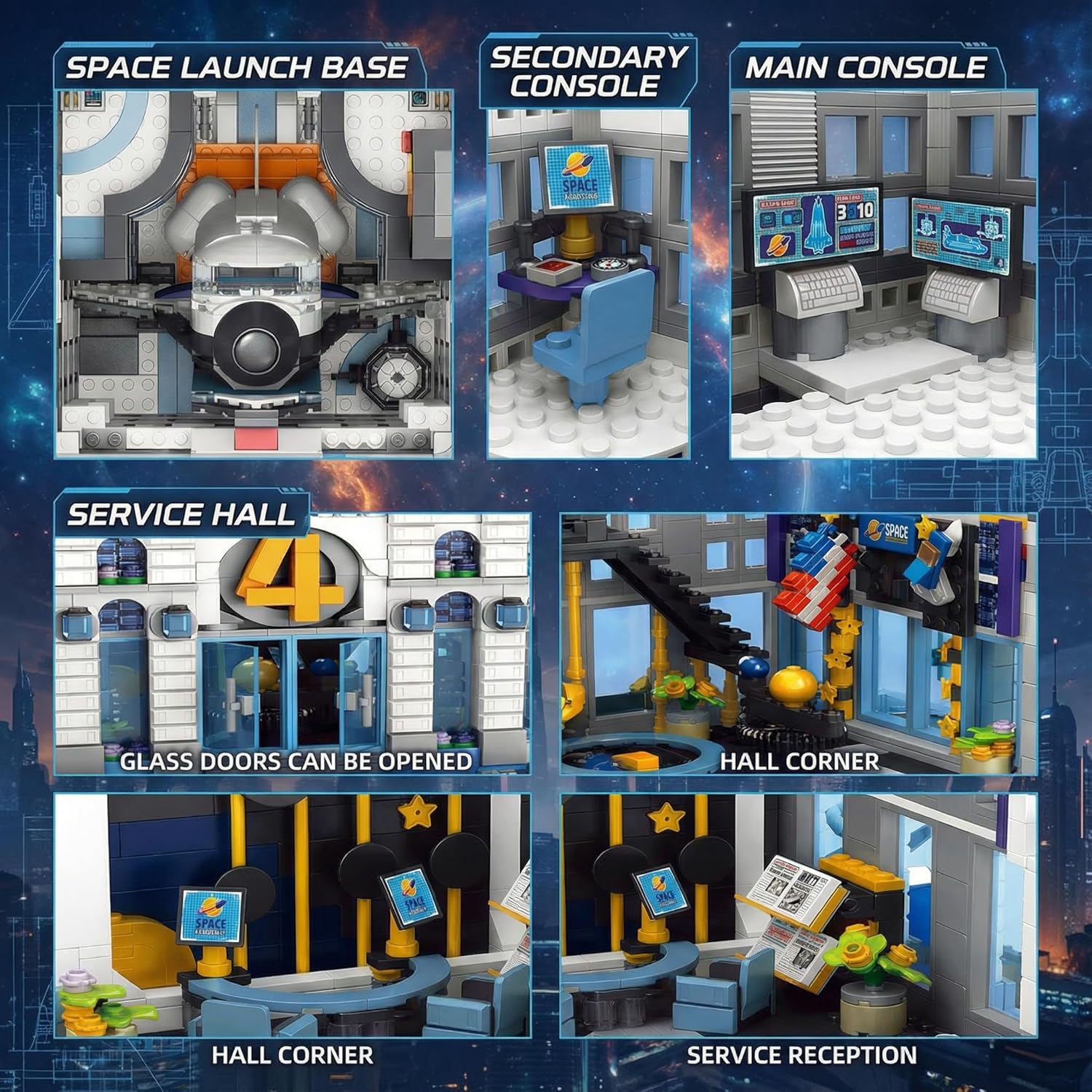 Skyscrapers Modular Building Blocks,71cm Tall Four Heroes Tower Building Architecture Set -Space Academy Collectible Display Toy with Adults, Sci-Fi MOC Construction Gift(6135pcs) - Image 3