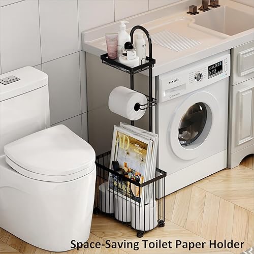 Miniatura 2 de X-cosrack Soporte Independiente para Papel Higiénico Soporte de Toallas de Papel con Estante de Despliegue y Dispensador con Estante de