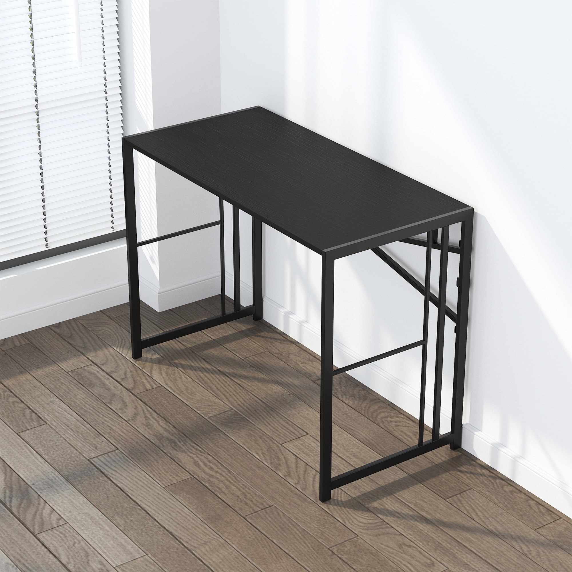 Lutown-Teen Klappschreibtisch 103 cm, Schreiben Gaming Computer Camping Schreibtisch, Keine Montage erforderlich Home Office Tisch, Schwarz