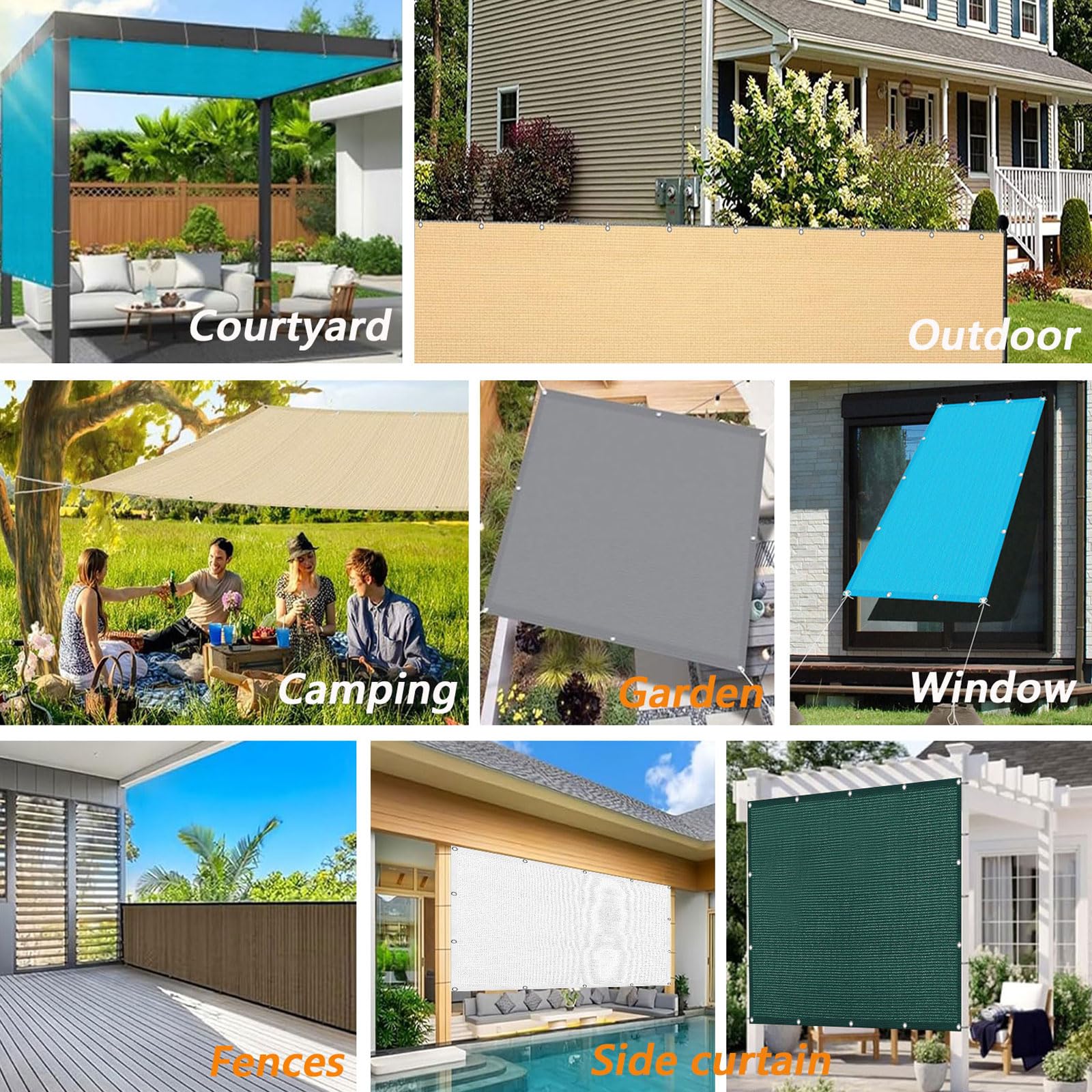 Brise Vue Balcon Exterieur 45 x 540 cm Hdpe Protection Solaire Occultant avec Œillets Corde Gris Clair