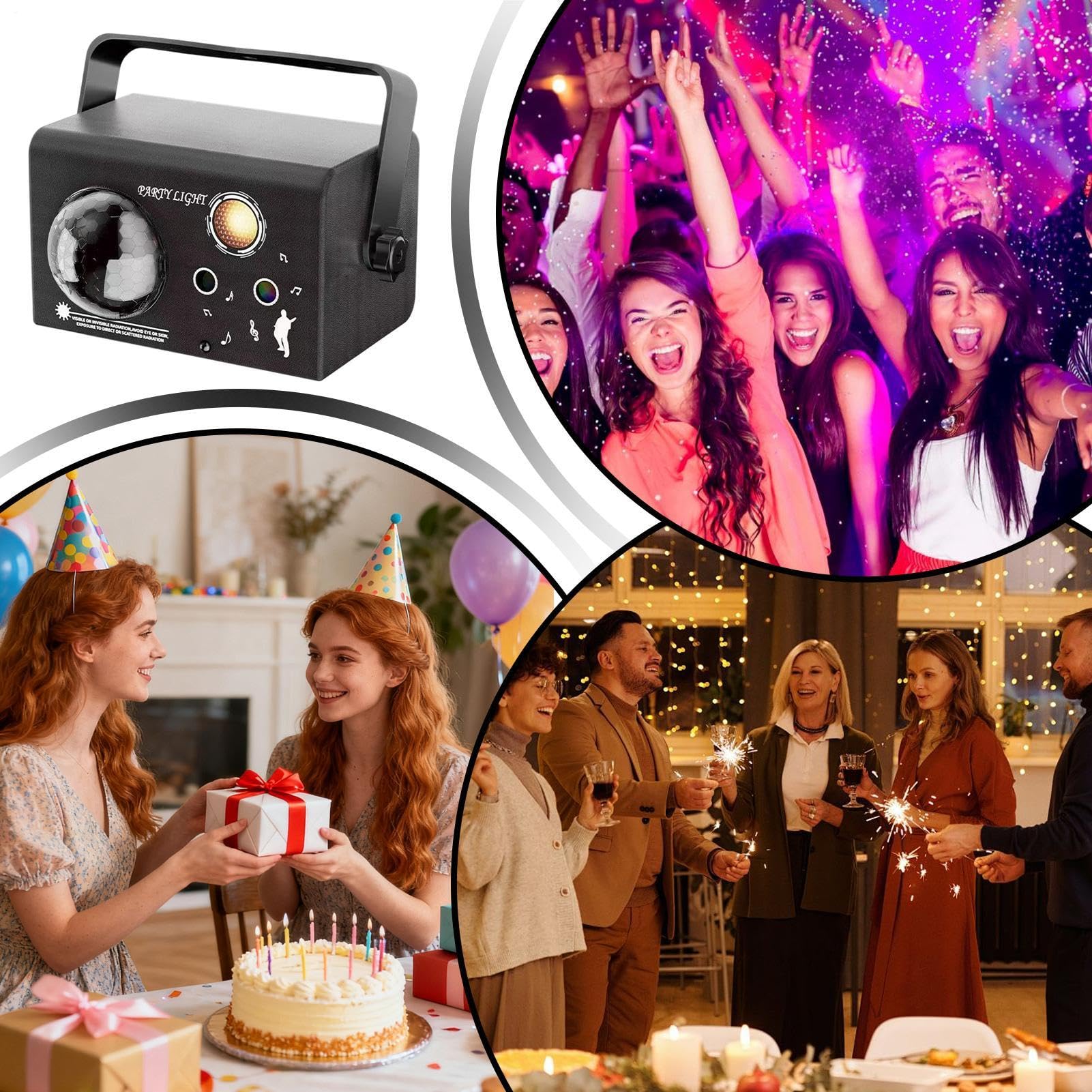 Disco für Partys 7 Modi Soundaktivierte Rotierende Kugellampe
