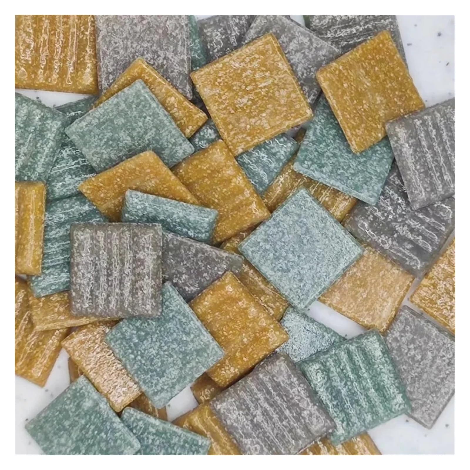 Ydyaenio Color 112 Mosaic Pieces 100G/3.5Oz(Approx.35pcs) Mosaic Quartz Tiles 2Cm/0.78In Square 0.4Cm/0.15In Thickness Diy Craft Materials Mixed Color For Home Garden Decoration Art Projects(Color 112)