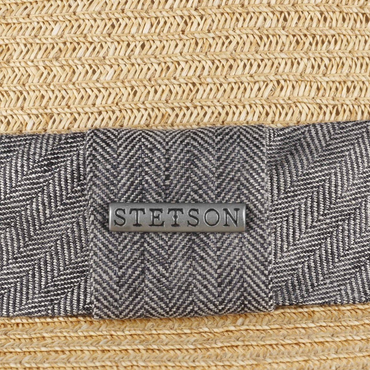 Stetson Lintano Toyo Sombrero Fedora de Paja Banda Multicolor Unisex Primavera Verano