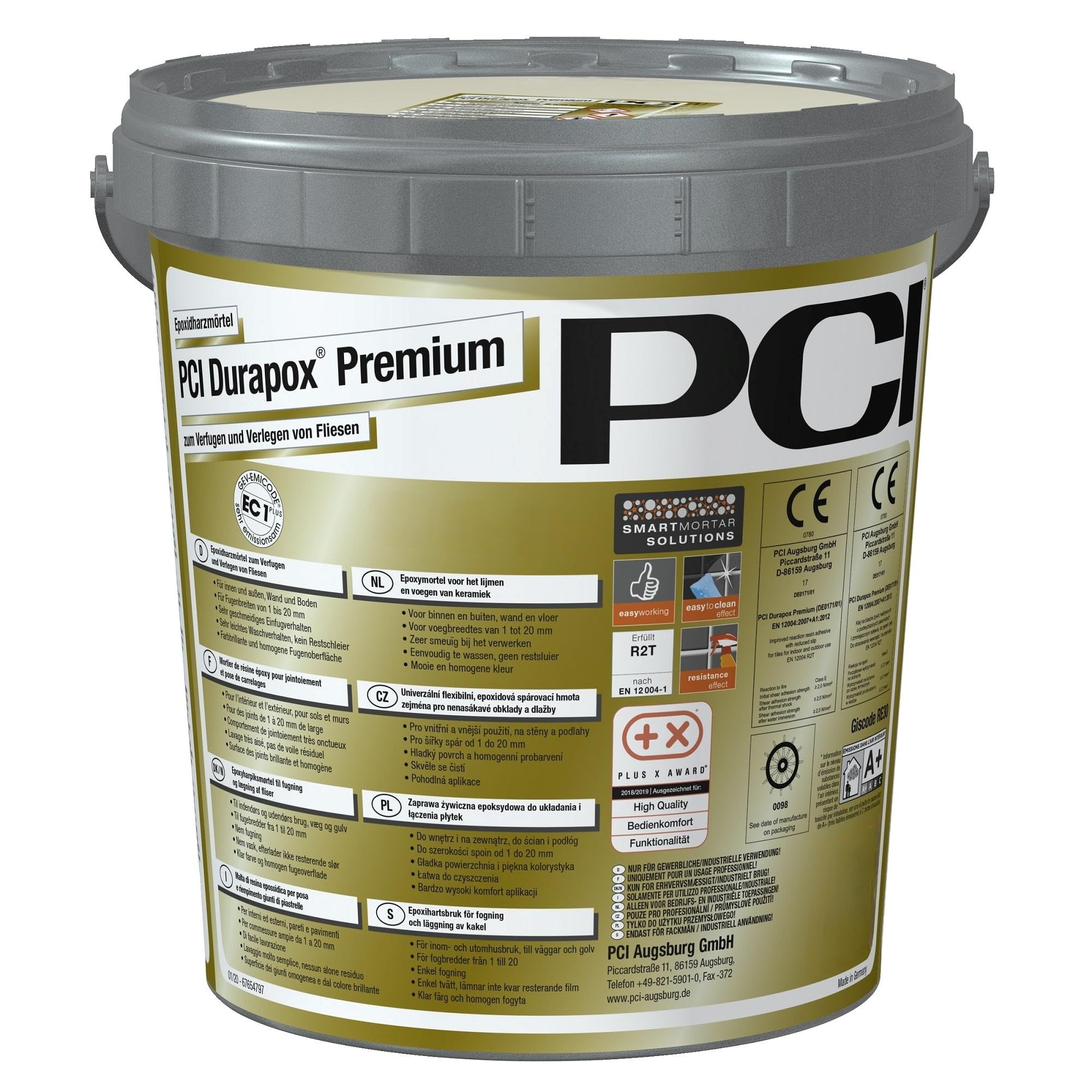 PCI Durapox Premium 5 kg Nr. 31 Zementgrau 2K-Epoxidharz-Fugenmörtel Verfugen Verlegen Fliesen Sika