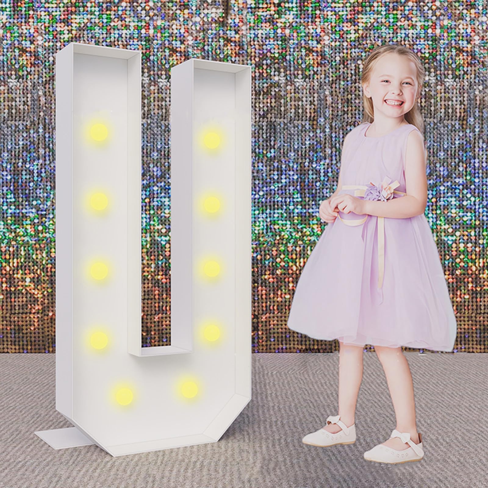 120 cm/4FT Marquee Light Up Lettere di Compleanno U Mosaico Lettere Segnaletica LED Illuminato FAI DA TE Pre-Cut Frame Kit Per Anniversario Festa di Nozze Decor
