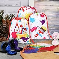 Vista 7 de Honoson 24 bolsas de fiesta de pintura de 5 x 7 pulgadas, pequeñas bolsas de regalo de arte, paquete con cordón, paquete con cordón para dibujar