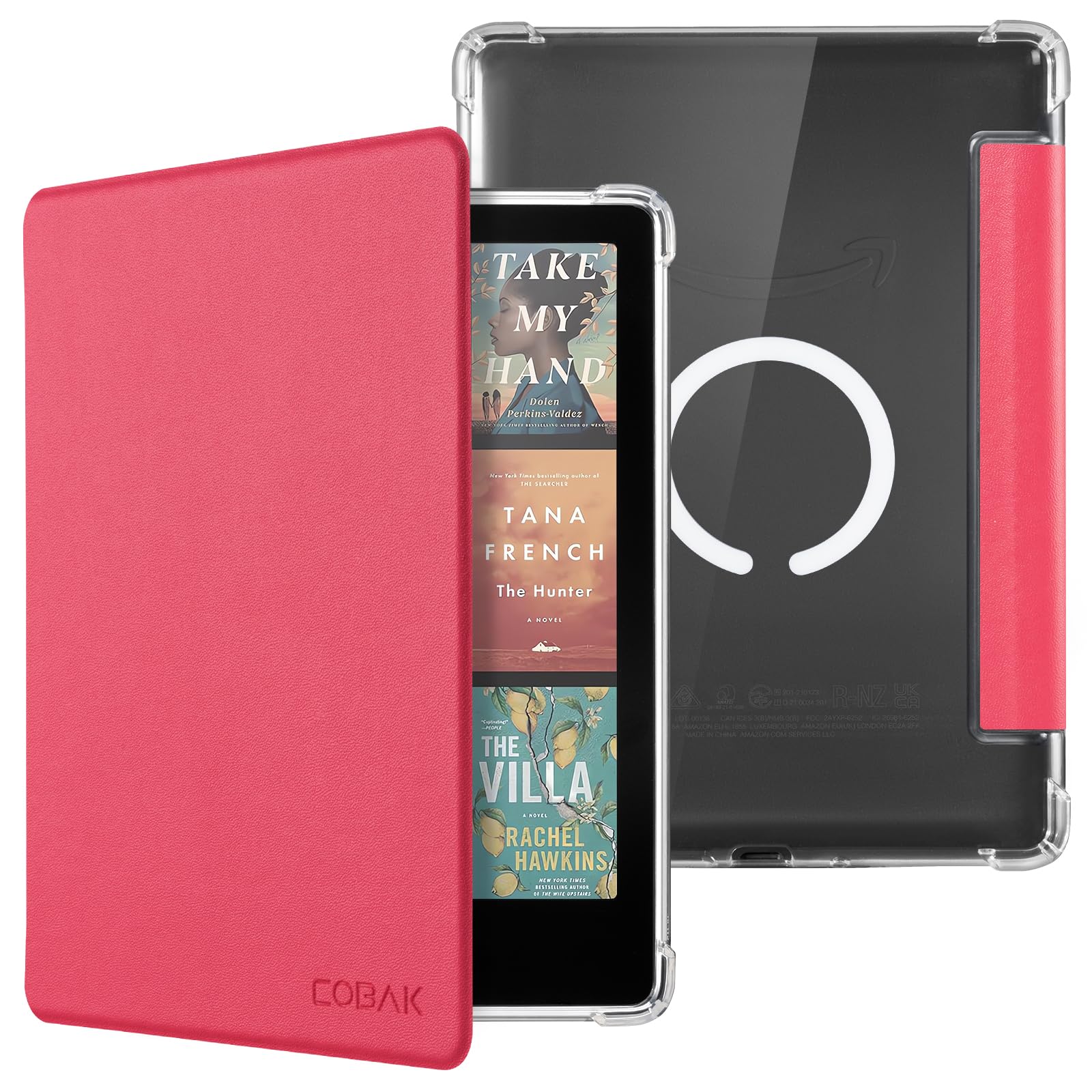 CoBak Magnetic Case for 7" Kindle Paperwhite 12th Gen 2024 and Kindle Colorsoft - Compatible with iPhone MagSafe, for Samsung/Belkin/Anker Wireless Charging Pads, Clear Back Cover, Auto Sleep Wake