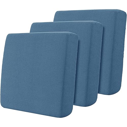 Miniatura 4 de Bundle of Hokway - Fundas de cojín elásticas para sofá, funda de cojín de asiento de sofá (azul oscuro, 1 unidad + 3 piezas)