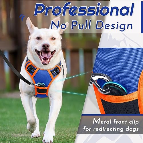 Miniatura 163 de Eagloo Arnés para perro de tamaño mediano, chaleco de servicio sin tirones con tiras reflectantes y asa de control, ajustable y cómodo para caminar