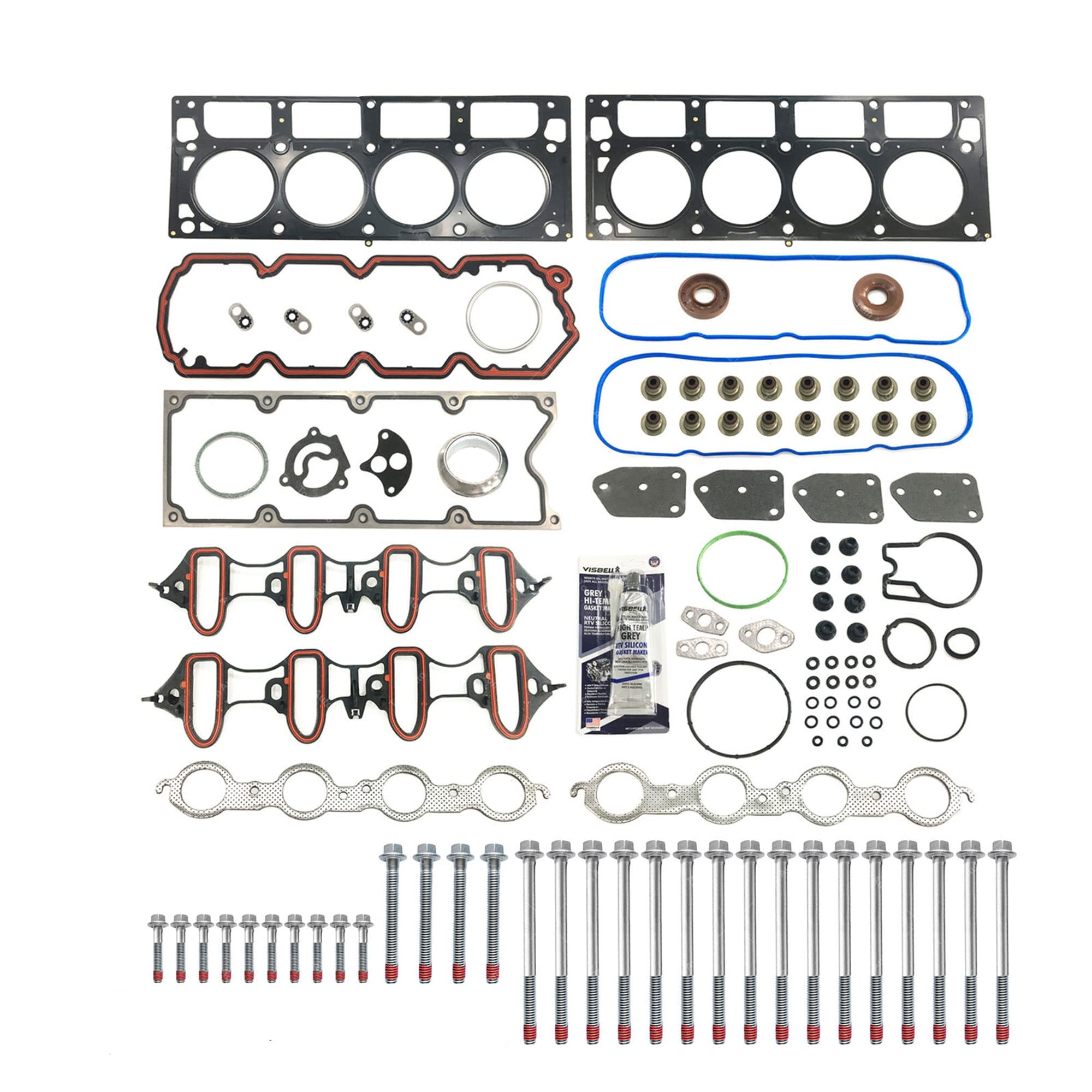 Partsflow MLS Head Gasket Set w/Bolts For Buick Rainier For Cadillac Escalade For Chevy Express For Chevy Silverado For GMC Envoy XL For GMC Savana For GMC Yukon XL For Isuzu Ascender 4.8L 5.3L V8