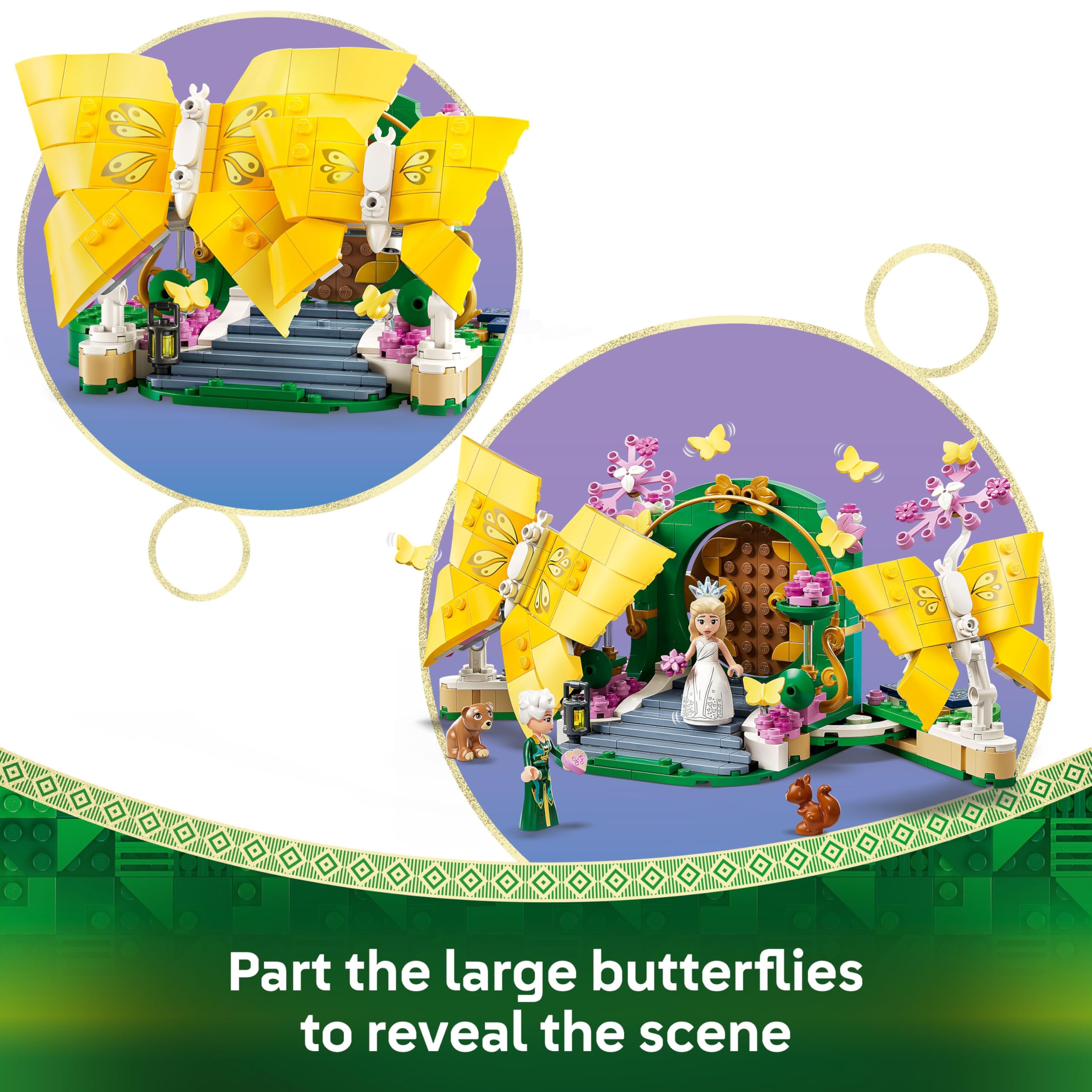 LEGO Wicked Glinda's Wedding Day, Building Toy with 2 Mini Dolls & 2 Posable Butterfly Figures plus Accessories - Image 3