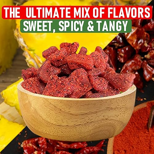 Miniatura 9 de Dried Chili Pineapple Mexican Candy, 8.5 oz, Natural Soft Dry Chunks, Traditional Dulce Mexicano, Sweet and Spicy Flavor, by Don Turinos