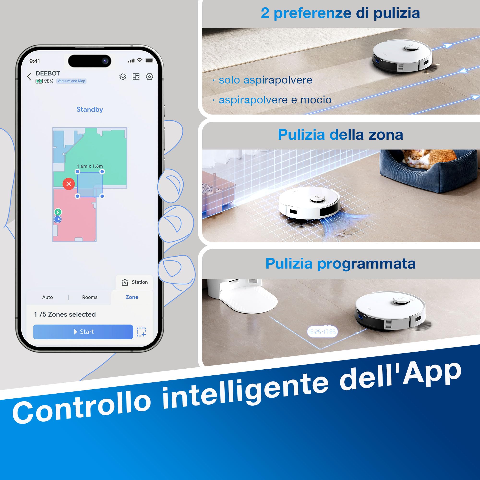 ECOVACS DEEBOT N20 Plus Robot - Aspirapolvere con Stazione, 8000 Pa, Pulizia Senza Sforzo per 45 Giorni, Spazzola Antigroviglio, Durata 300 min, Arrampicata da 20 mm