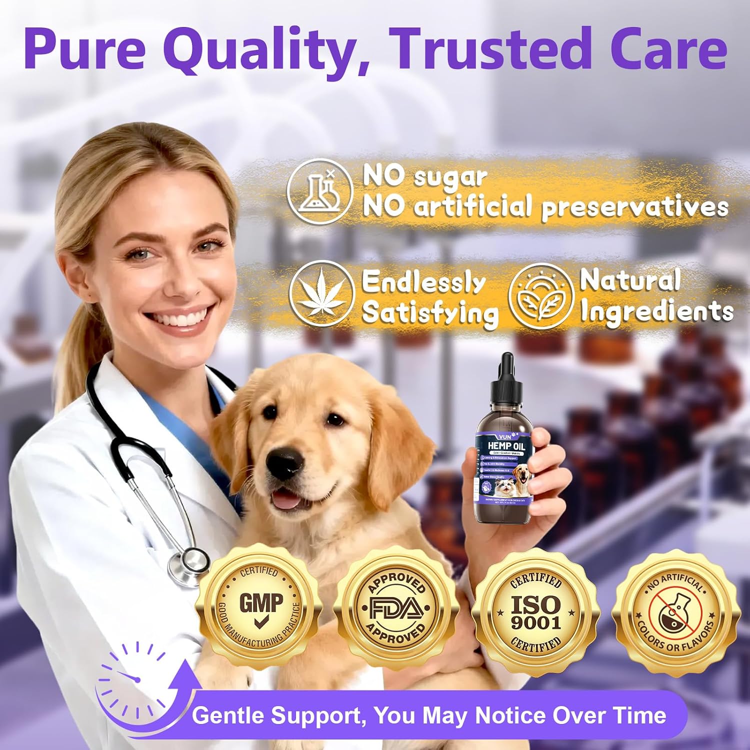 Hemp Oil for Dogs & Cats Anxiety & Stress Relief Drops with Omega 3-6-9,Hemp Oil Helps with Pain, Stress, Sleep, Arthritis, Seizures Support, Pet Calming Trеats Supplement for Small & Large Pets thumbnail