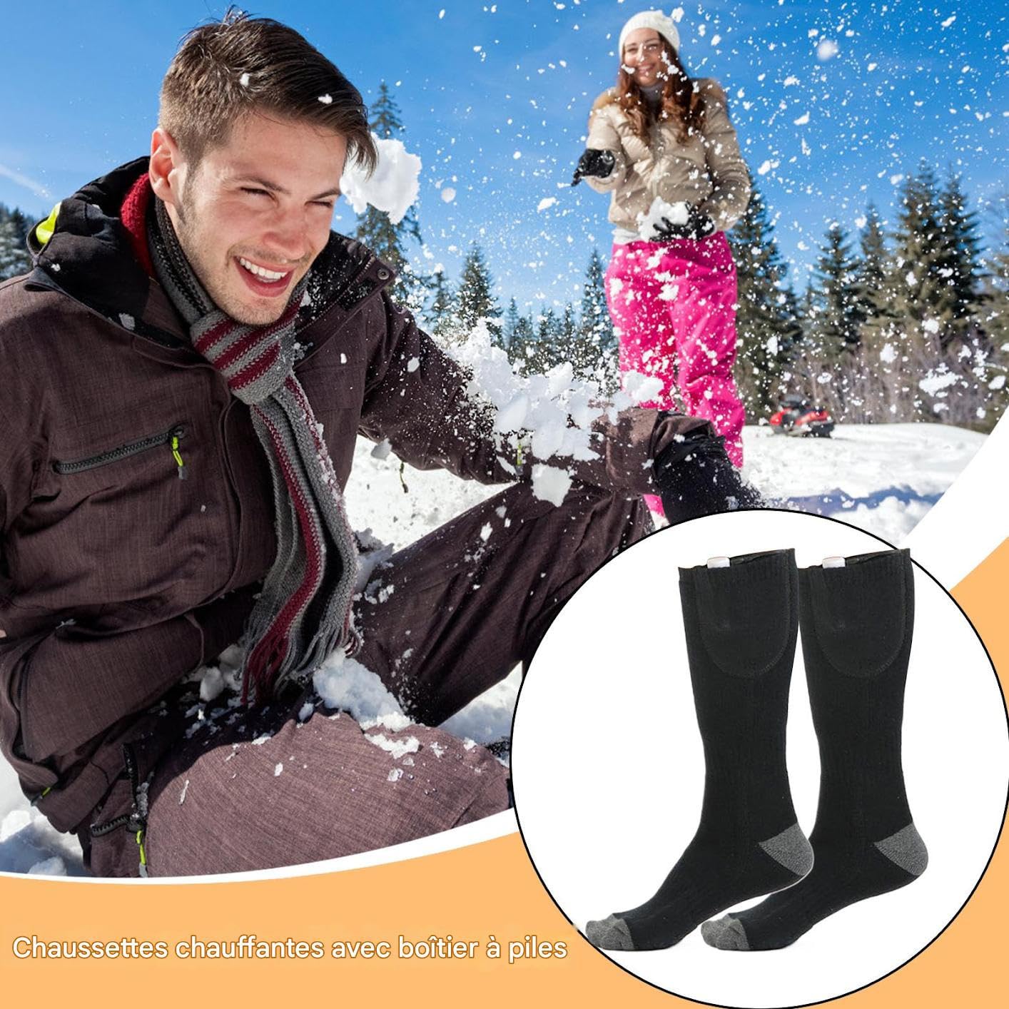 Chaussettes Chauffantes Chauffe-pieds Chaud Lavable Confortable
