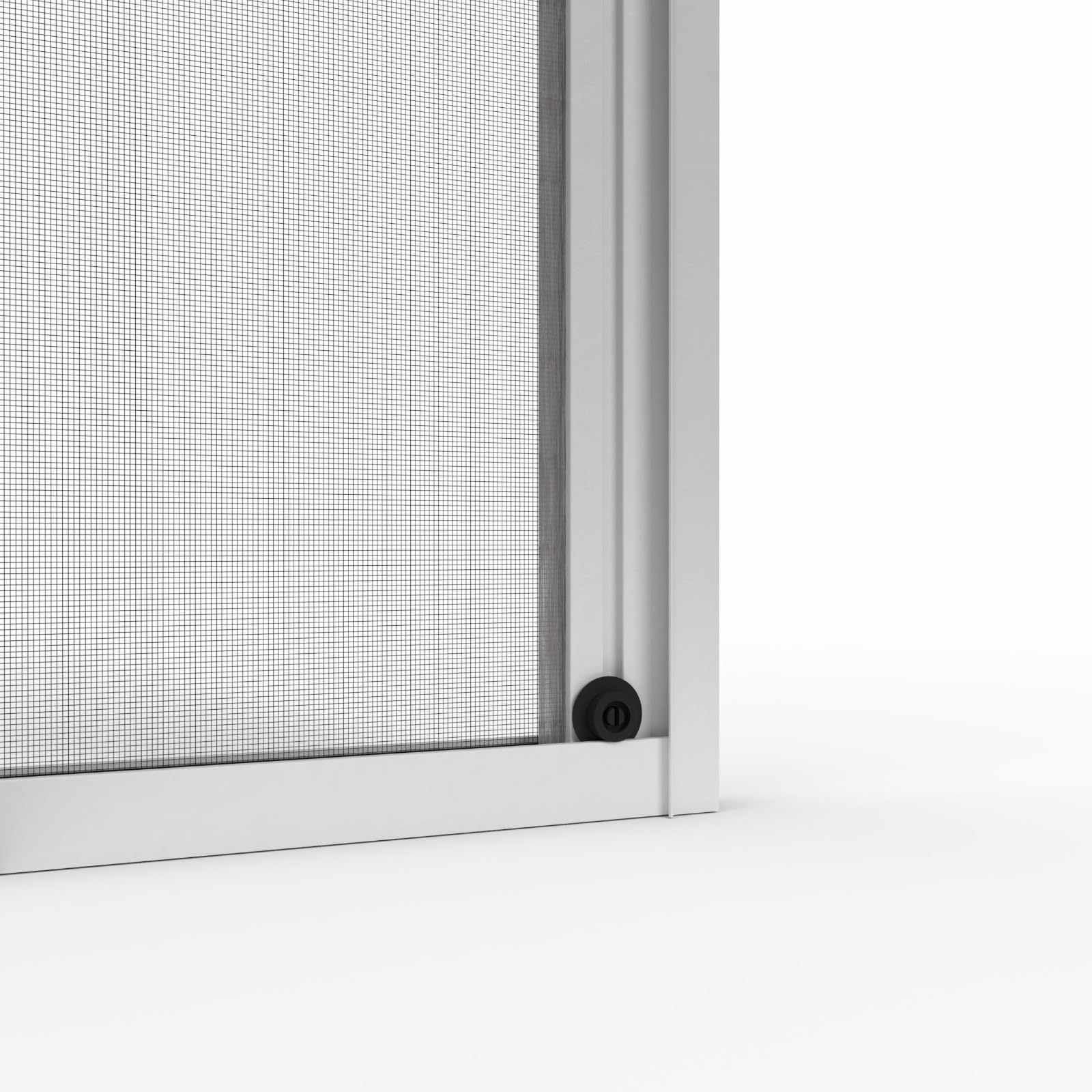 Zanzariera a Rullo "LILIANA" L 150 x H 250cm Laterale Riducibile per Porta Finestre Con Chiusura Rallentata e Magnetica - Bianca RAL9010 con Rete in Fibra di Vetro Grigia - Made in italy