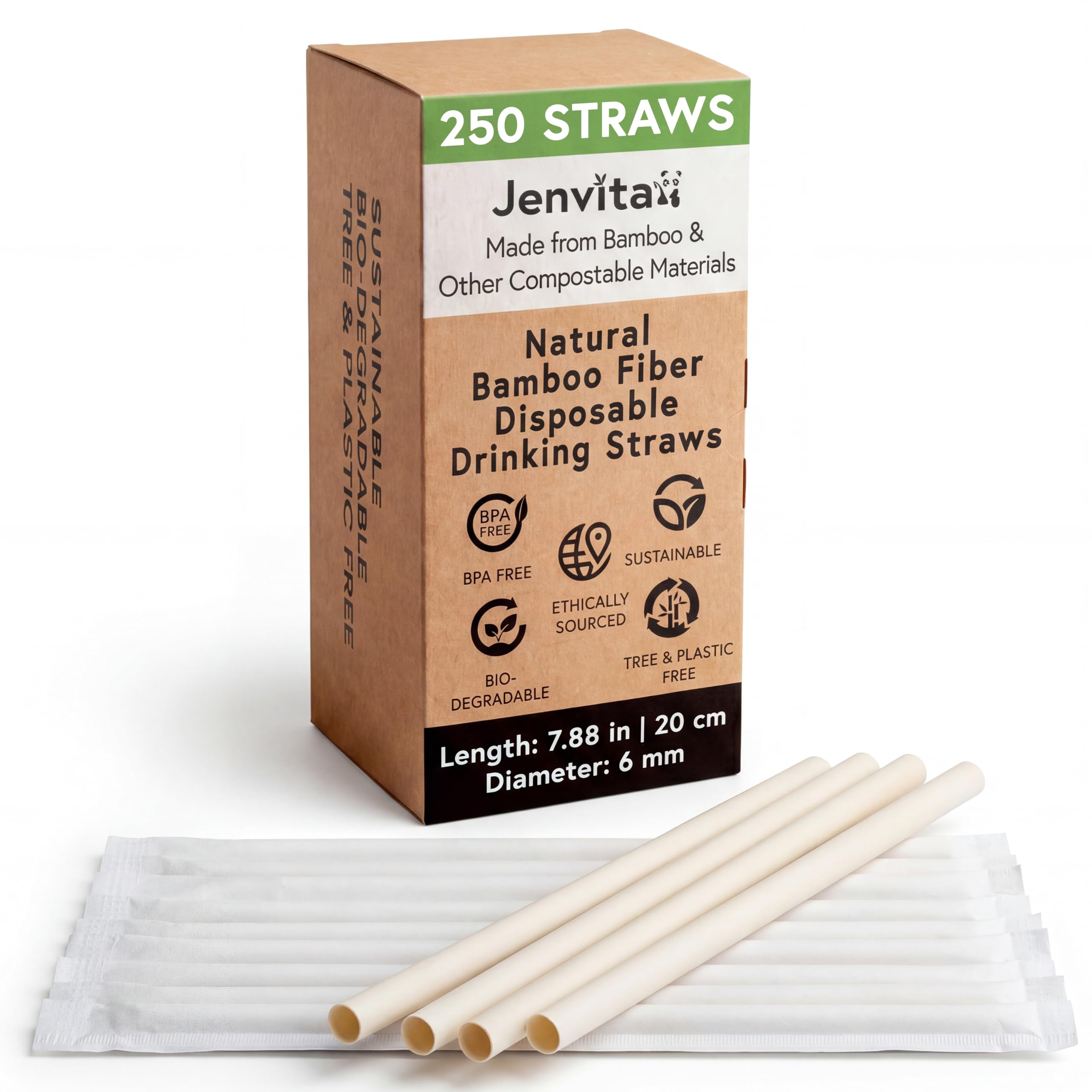 Jenvita Powder Bamboo Straws