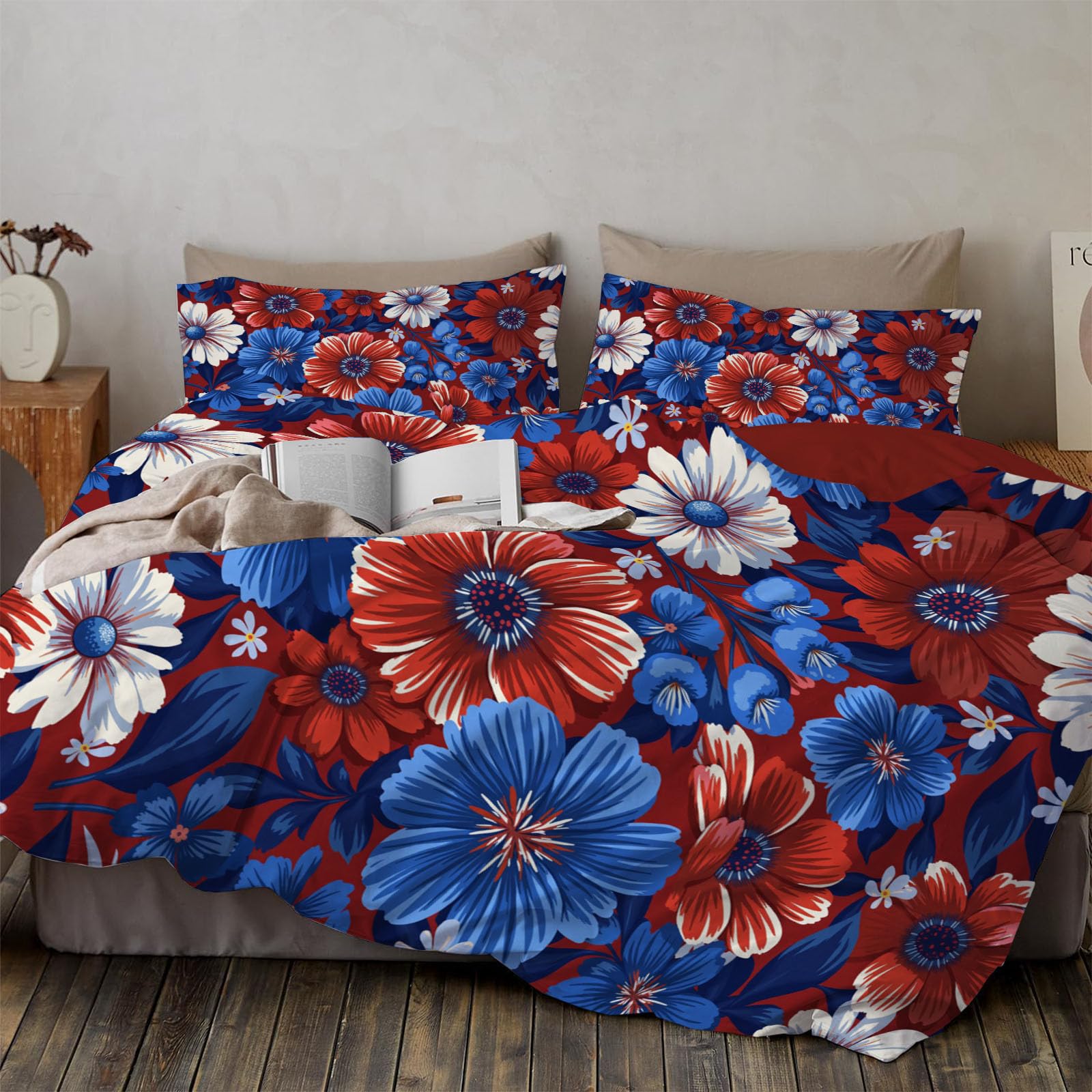 Linge de lit ethnique bleu 240x220 pour une ambiance de chambre chaleureuse