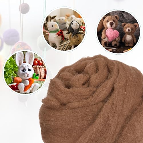 Miniatura 75 de uxcell Lana de fieltro con aguja, hilo de lana de fibra natural de 3.5 onzas para fieltro húmedo, manualidades, materiales de bricolaje (azul cielo)