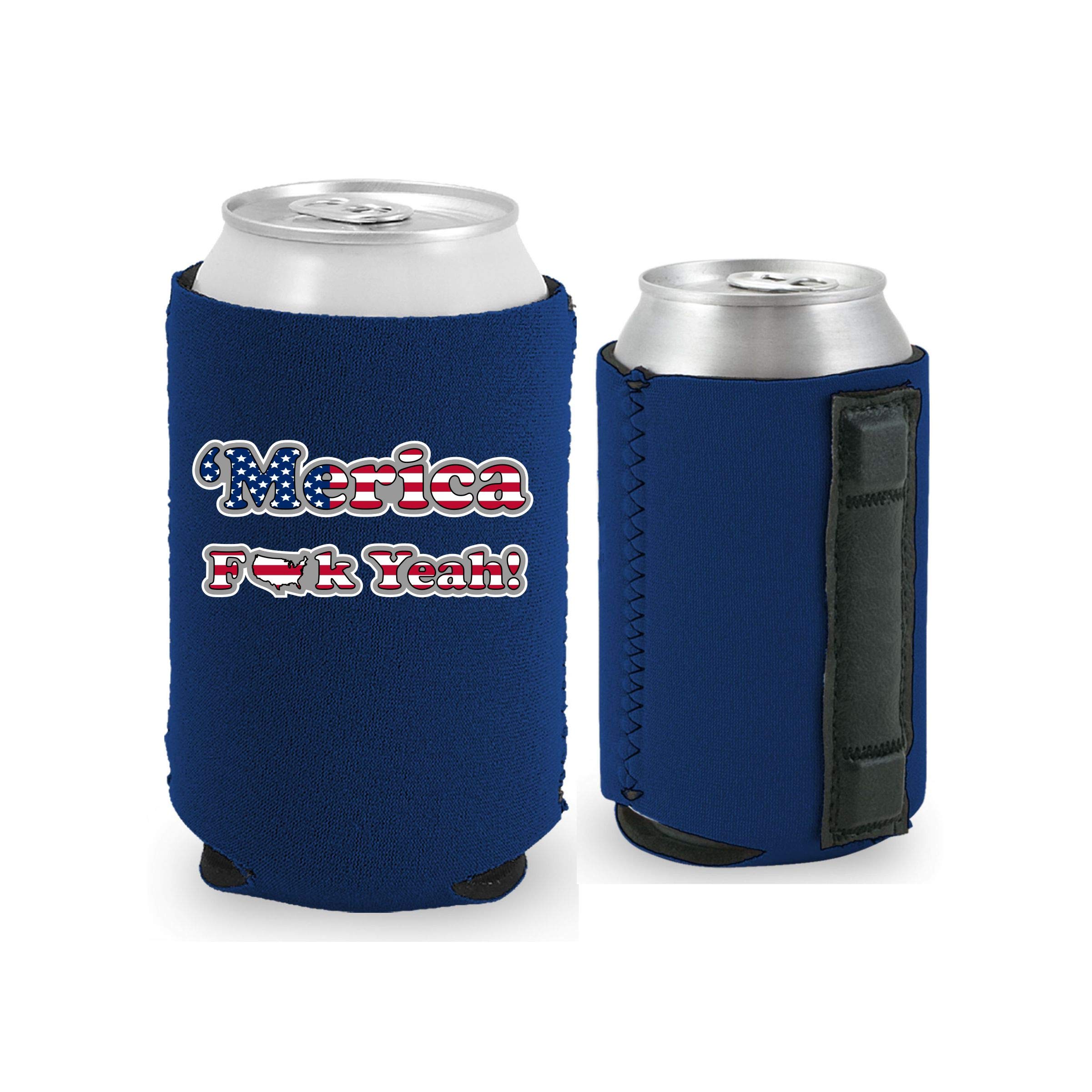 Merica F Yeah Magnetic Can Coolie (1, Navy)