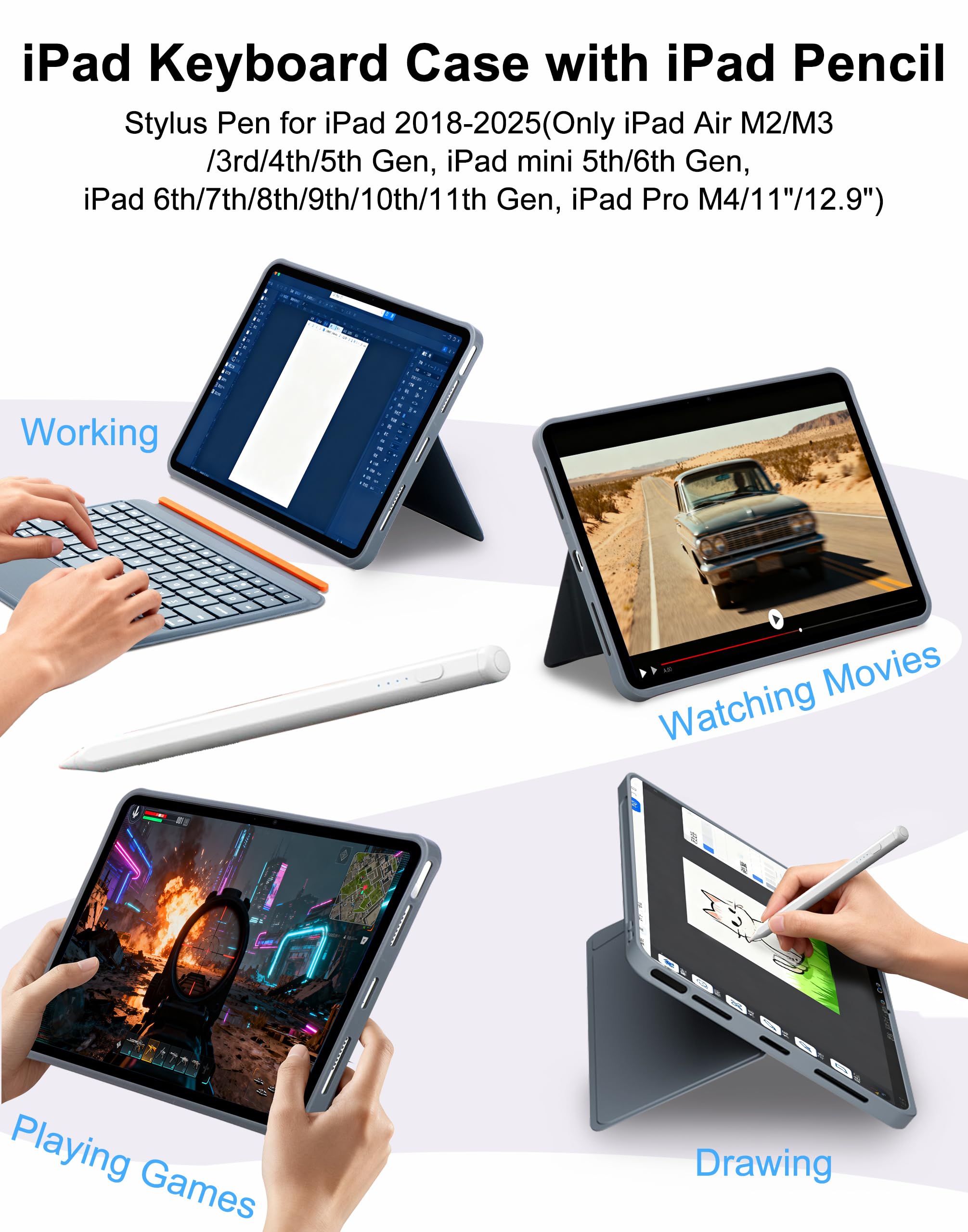 【値下げアリ】iPad mini ・Stylus pen・keyboard Amazon.com: DMYWB Magnetic iPad Case with Keyboard and Pen for