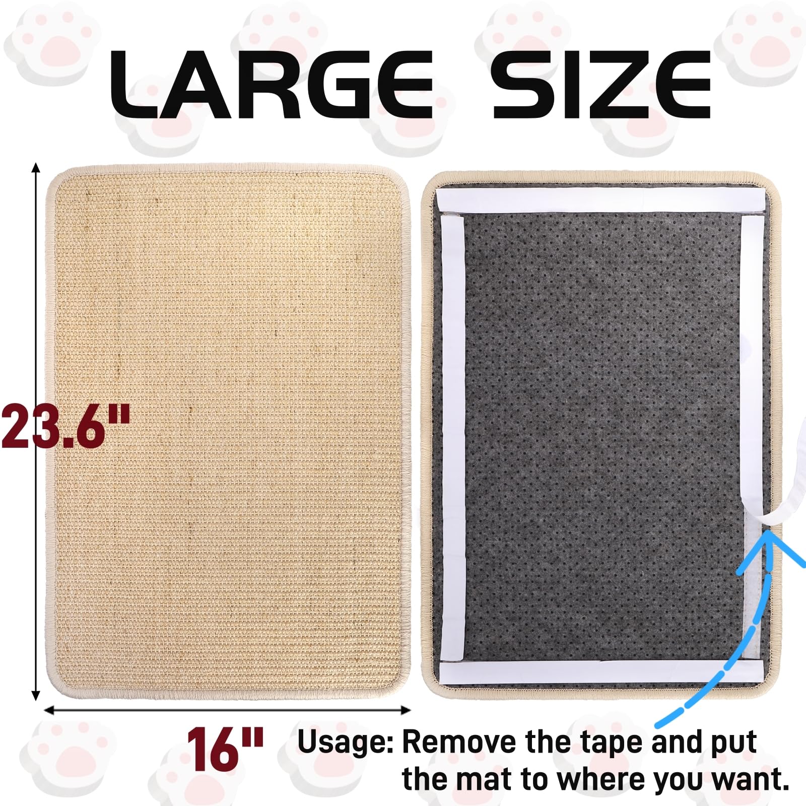 Pumtus 2 Pack Cat Scratcher Mats, 23.6
