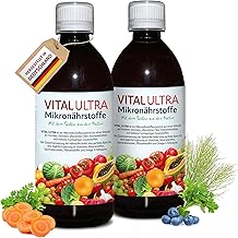 Vital Ultra – 2x480 ml – Mikronährstoffkonzentrat mit Vitaminen, Mineralien, Spurenelementen, Pflanzenstoffen und Omega-3-Fettsäuren - flüssiges Lebensmittel aus über 70 Zutaten - bis zu 120 Portionen