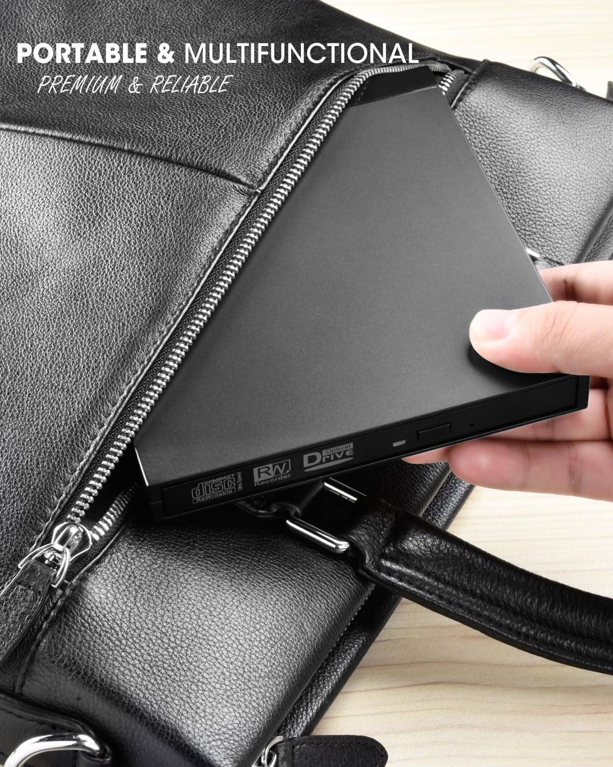 ROOFULL Unidad externa de CD/DVD 5 en 1 con ranura para tarjeta SD y puertos USB 3.0, lector de disco óptico USB-C, grabadora de CD, reproductor de DVD para laptop Windows 11/10, Mac MacBook, Linux PC
