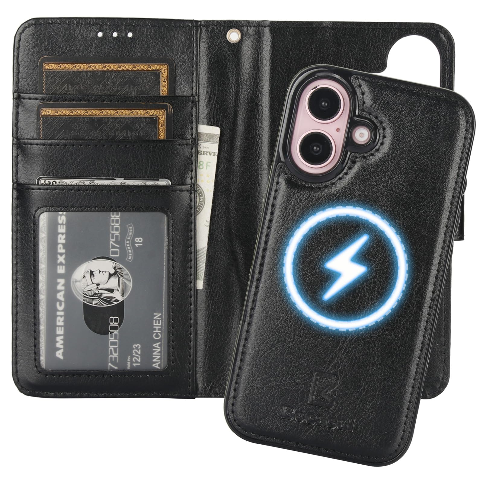 Amazon.com: Bocasal for iPhone 16 Wallet Case Compatible with