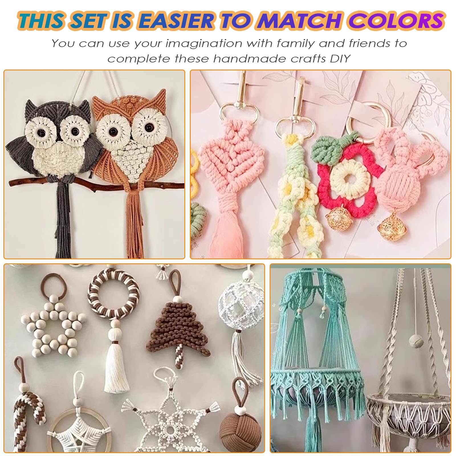 3 Pcs Corda Macrame 3mm x 100m, Macrame Kit, Macrame Corda, Macramè Filo Corda, Filo Cotone per Arazzi, Appendini per Piante, Artigianato Fai da Te, Decorazioni Boho