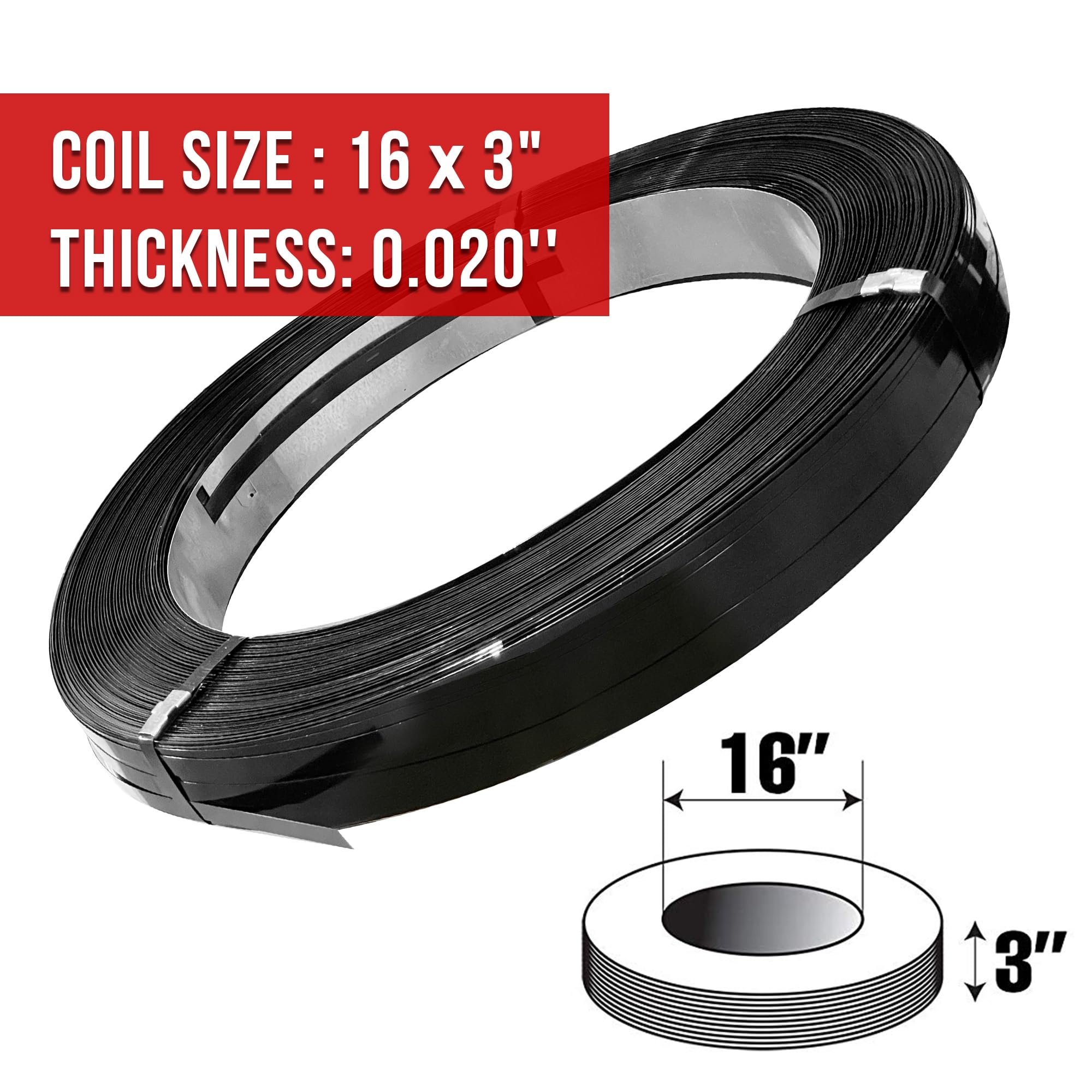 8NET Steel Strapping Band, 2,050' Length x 3/4'' Width x 0.020'' Thickness (1,750 lbs Break Strength), Cut Resistant Pallet Banding, Heavy Duty Metal Strap (10 Rolls)