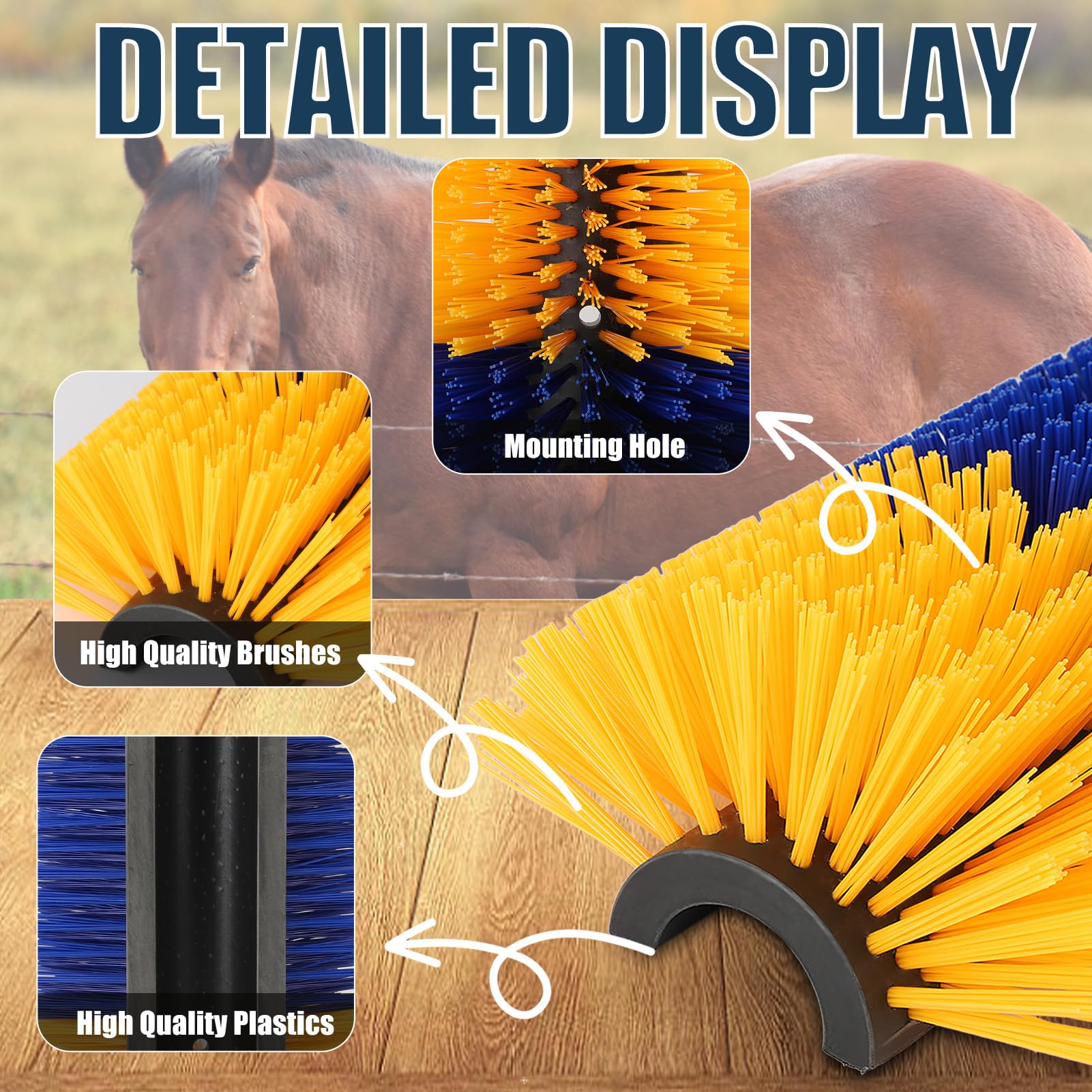 Brosses à Gratter pour Bétail, Brosses de Massage pour Mouton Cheval Vache, Grattoirs pour Animaux de la Ferme, Soulage Les Démangeaisons sur Le Dos (Jaune 2)