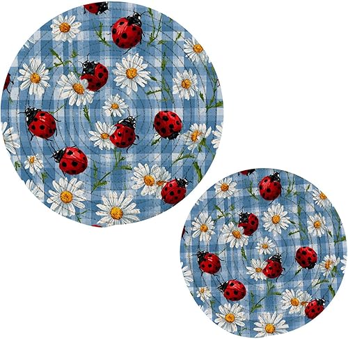 Miniatura 99 de Trivets for Hot Dishes Pots and Pans 2 PC Pot Holders Heat Resistant Cotton Round Potholders for Kitchen Countertop Decorative Autumn Maple Leaves
