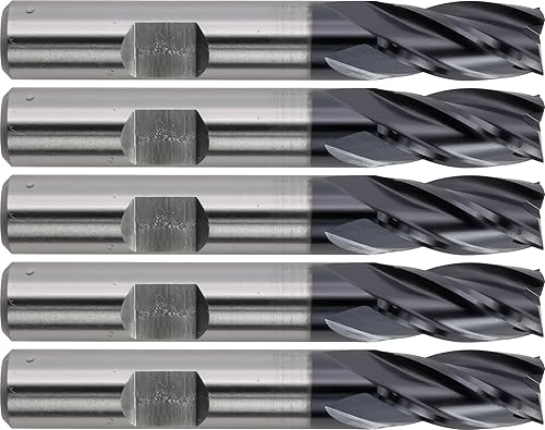 Miniatura 3 de 5 fresas de extremo de cobalto M42, nariz cuadrada, revestimiento AlCrN, diámetro de fresado de 12 pulgada, longitud de corte de 1 14 pulgadas,