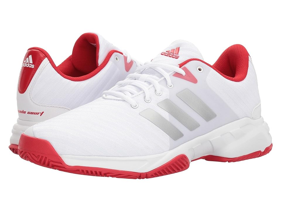 

adidas Barricade Court 3 (White/Silver/Scarlet) Men's Tennis Shoes