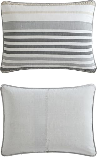 Miniatura 4 de Nautica - Juego de edredón tamaño Queen, ropa de cama reversible de algodón con fundas a juego, decoración moderna del hogar para todas las