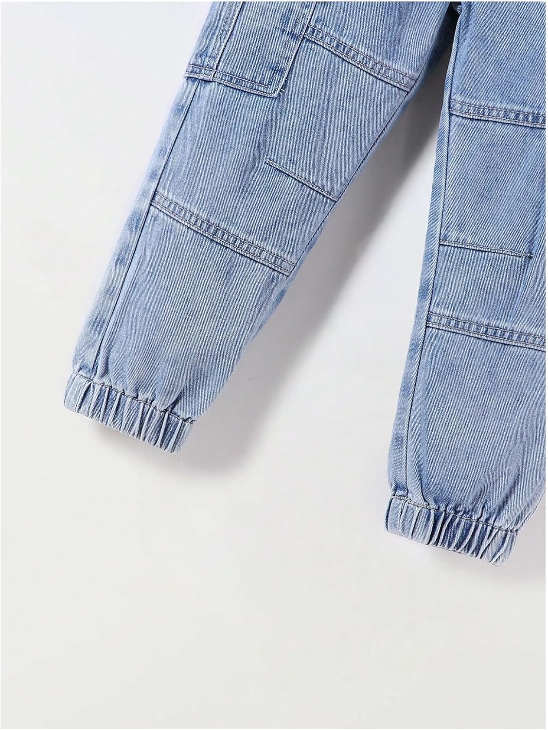 Verdusa Boy's Baggy Jeans Cargo Drawstring Waist Flap Pocket Joggers Carrot Denim Pants - Image 5