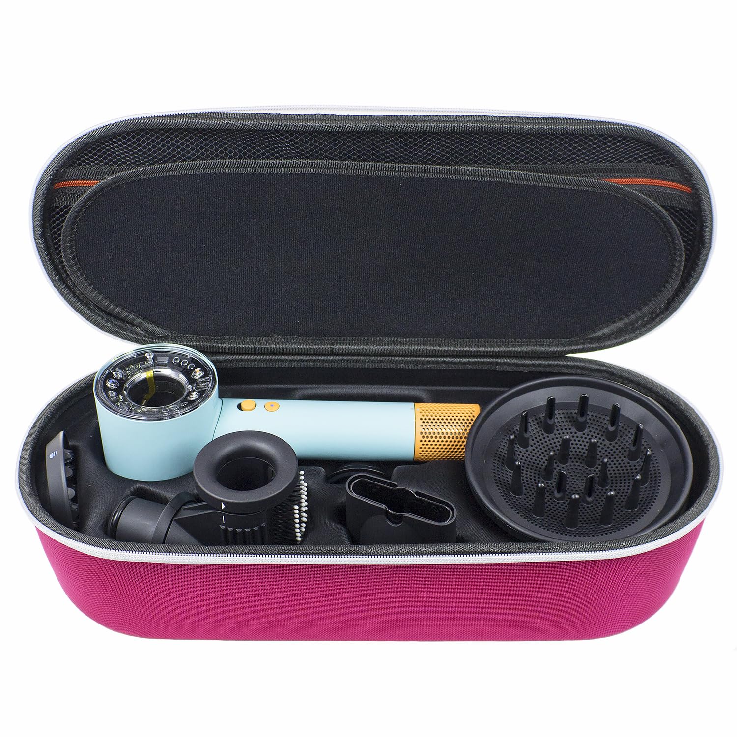 Custodia Rigida Case Cover Compatibile con Asciugacapelli Dyson Supersonic Nural HD16 (Lisci e ondulati), Custodia Solo - Rosa Scuro YC86003