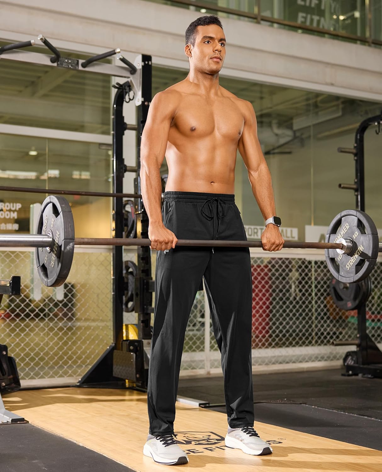 Mens Joggers Lightweight with Zipper Pockets Quick Dry Sweatpants for Running Track Casual Gym Workout - Image 6