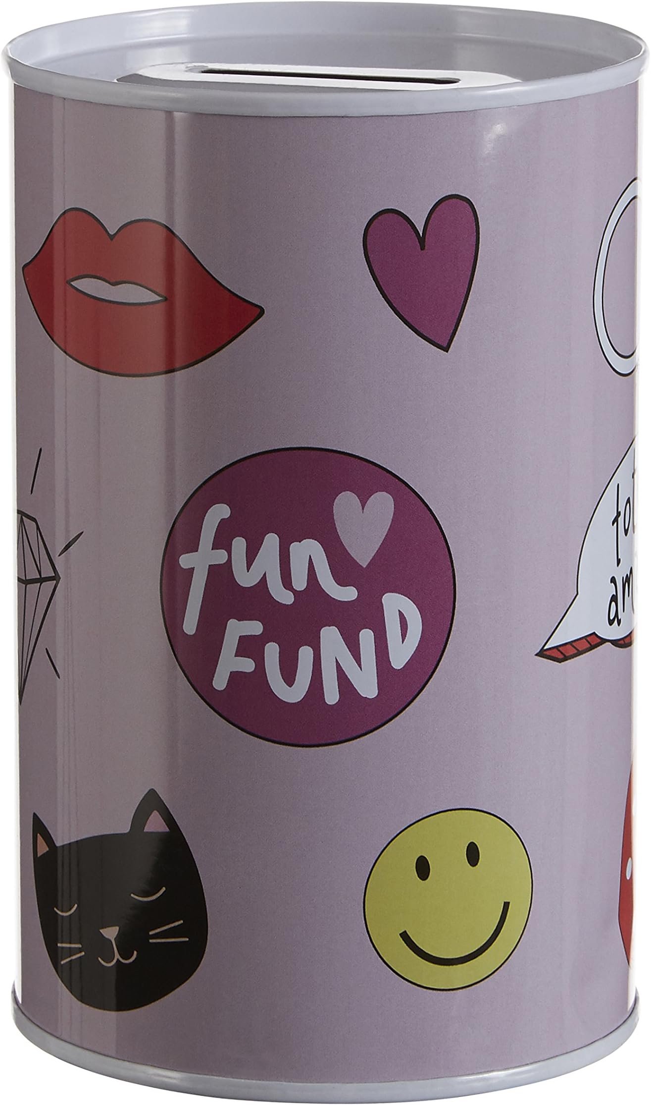 Premier Housewares Fun Times Money Tin, Multi-Colour, 8 x 8 x 13 cm